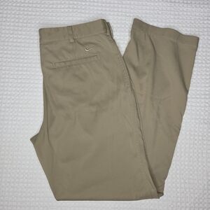 Nike Golf Dri-Fit Khaki Flat Front Pants Size 34x32 Polyester Stretch Comfort